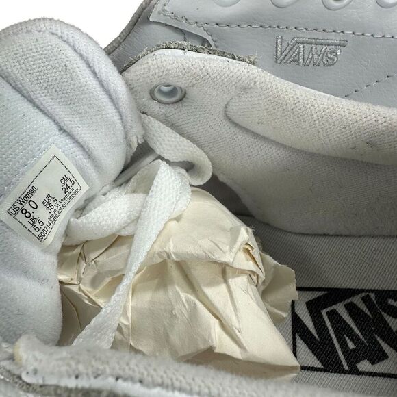 Vans Seldan White Leather Laceup Lowtops Women’s Size 8 - Picture 3 of 7